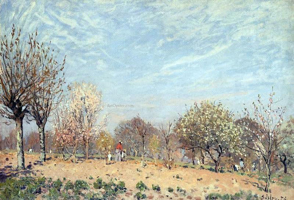  Alfred Sisley Apple Trees in Flower, Spring Morning (also known as Pommiers en Fleurs - Louveciennes) - Canvas Art Print