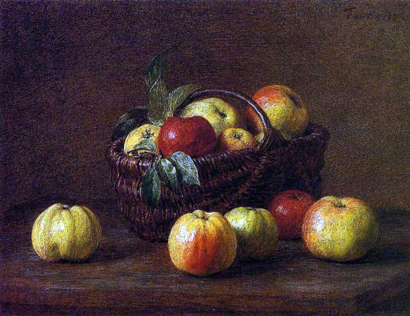  Henri Fantin-Latour Apples in a Basket on a Table - Canvas Art Print