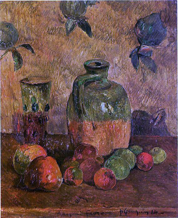  Paul Gauguin Apples, Jug, Iridescent Glass - Canvas Art Print