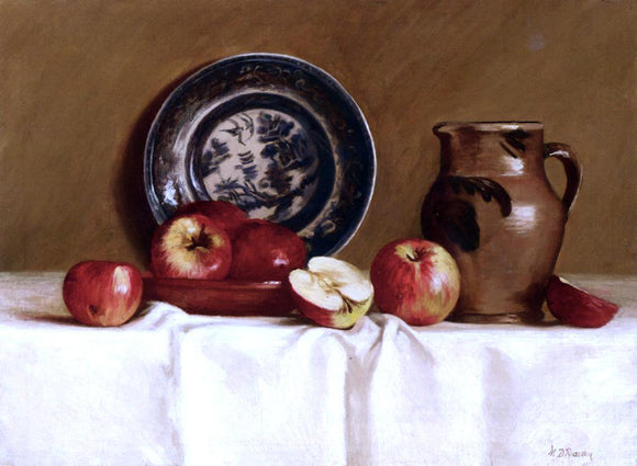  Milne Ramsey Apples, Ming Plate and Earthenware Pitcher - Canvas Art Print