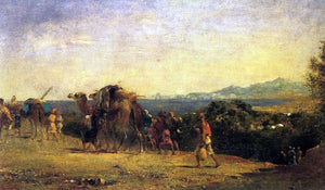  Eugene Fromentin Arab Caravan by the Shore - Canvas Art Print