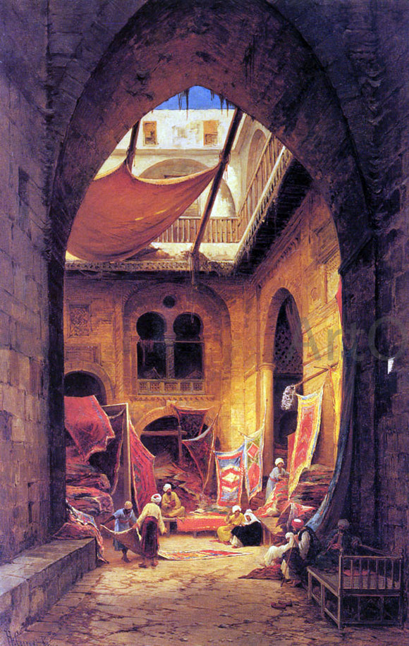  Hermann Solomon Corrodi Arab Carpet Merchants - Canvas Art Print