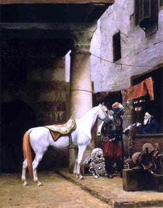  Jean-Leon Gerome Arab Purchasing a Bridle - Canvas Art Print