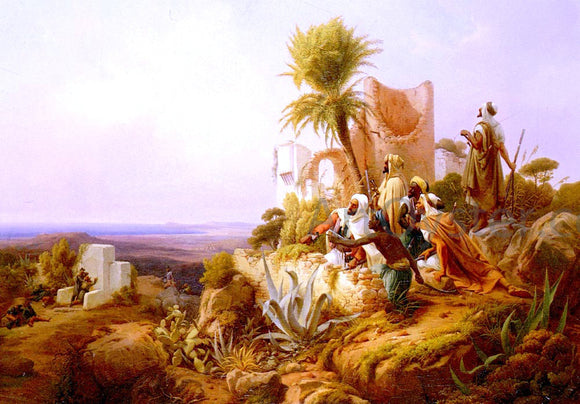  Niels Simonsen Arabs In A Hilltop Fort - Canvas Art Print