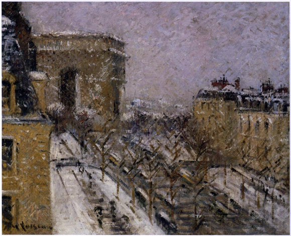  Gustave Loiseau Arc de Triomphe in the Snow - Canvas Art Print