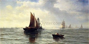  Edward Moran Around the Lighthouse - Canvas Art Print