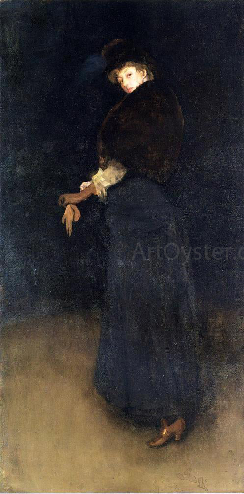  James McNeill Whistler Arrangement in Black: La Dame au brodequin jaune - Portrait of Lady Archibald Campbell - Canvas Art Print