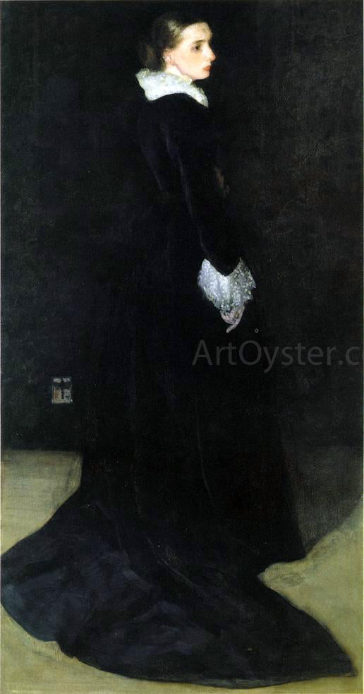  James McNeill Whistler Arrangement in Black, No. 2: Portrait of Mrs. Louis Huth - Canvas Art Print