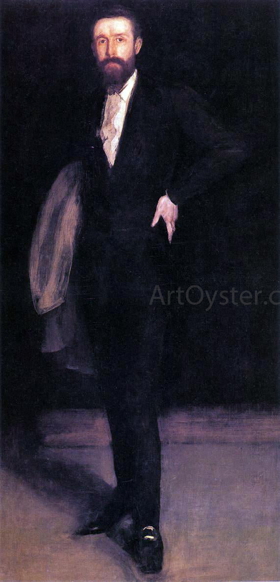  James McNeill Whistler Arrangement in Black: Portrait of F. R. Leland - Canvas Art Print