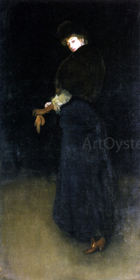  James McNeill Whistler Arrangement in Black: The Lady in the Yellow Buskin (also known as Lady Archibald Campbell) - Canvas Art Print