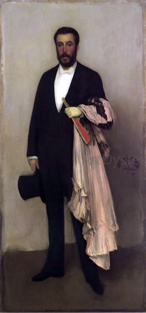  James McNeill Whistler Arrangement in Flesh Colour and Black: Portrait of Theodore Duret - Canvas Art Print