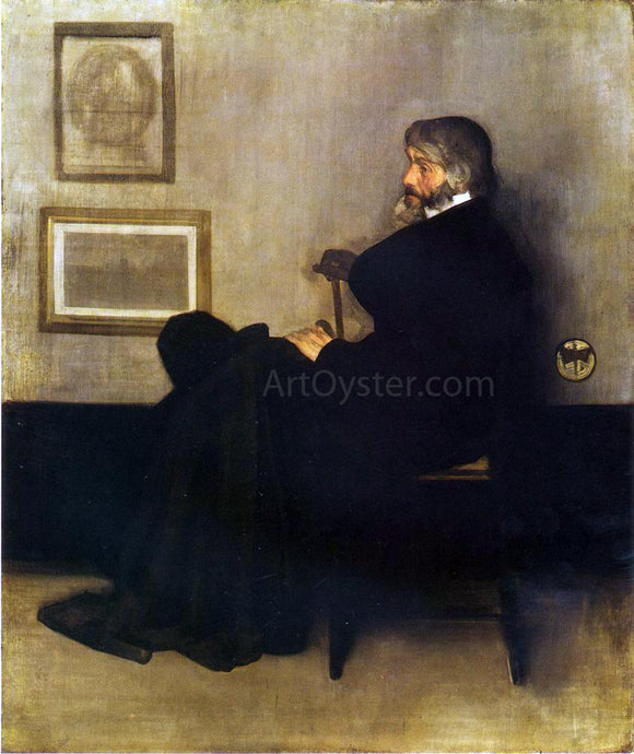  James McNeill Whistler Arrangement in Grey and Black, No.2: Portrait of Thomas Carlyle - Canvas Art Print