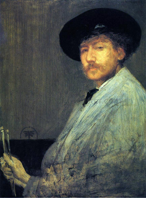  James McNeill Whistler Arrangement in Grey: Portrait of the Painter - Canvas Art Print