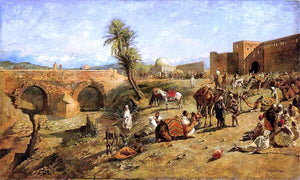  Edwin Lord Weeks Arrival of a Caravan Outside The City of Morocco - Canvas Art Print