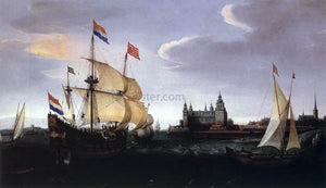  Hendrick Cornelisz Vroom Arrival of a Dutch Three-Master at Schloss Kronberg - Canvas Art Print