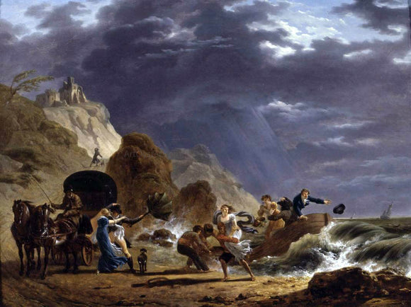  Carle Vernet Arrival of Emigres with the Duchess of Berry on the French Coast - Canvas Art Print