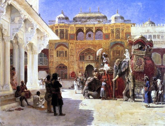  Edwin Lord Weeks Arrival of Prince Humbert, the Rahaj, at the Palace of Amber - Canvas Art Print