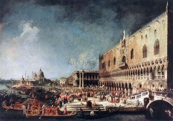 Canaletto Arrival of the French Ambassador in Venice - Canvas Art Print