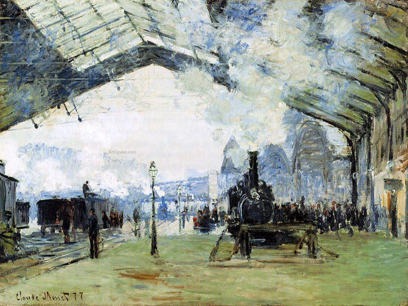  Claude Oscar Monet Arrival of the Normandy Train, Gare Saint-Lazare - Canvas Art Print