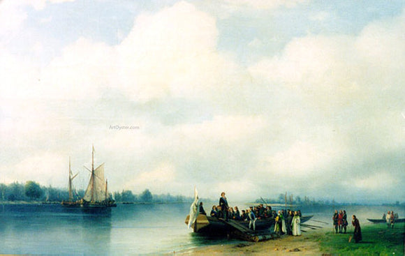  Ivan Constantinovich Aivazovsky Arrival Peter the First on River Neva - Canvas Art Print