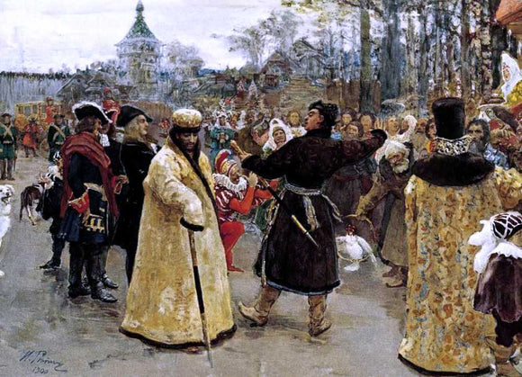  Ilia Efimovich Repin Arrival tsars Piotr and Ioann - Canvas Art Print