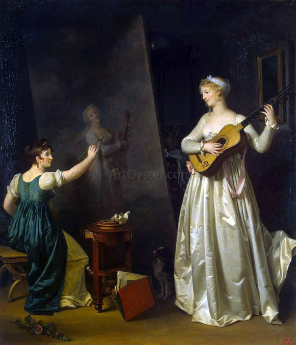  Marguerite Gerard Artist Painting a Portrait of a Musician - Canvas Art Print