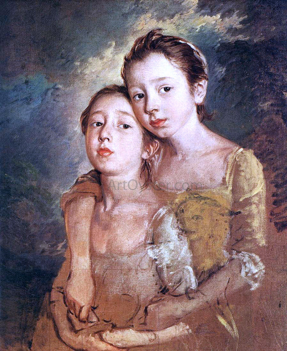  Thomas Gainsborough Artist's daughters with a cat - Canvas Art Print