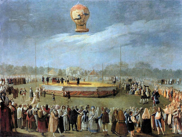  Antonio Carnicero Y Mancio Ascent of the Balloon in the Presence of Charles IV and his Court - Canvas Art Print