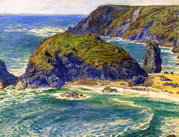  William Holman Hunt Asparagus Island, Kynance, Cornwall (also known as Asparagus Island, near Lizard Point) - Canvas Art Print