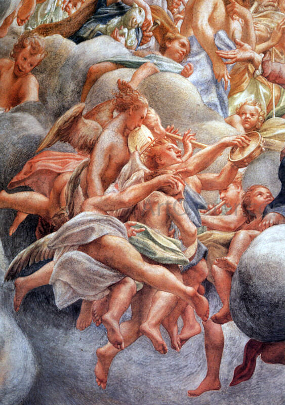  Correggio Assumption of the Virgin, Detail of Angelic Musicians - Canvas Art Print