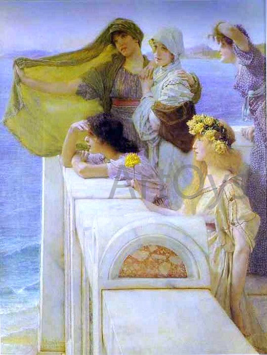  Sir Lawrence Alma-Tadema At Aphrodite's Cradle - Canvas Art Print
