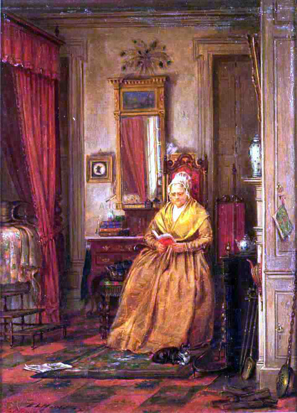  Edward Lamson Henry At Home with a Good Book - Canvas Art Print