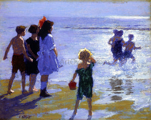  Edward Potthast At Low Tide - Canvas Art Print