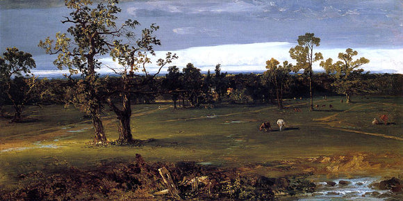  John Frederick Kensett At Pasture - Canvas Art Print
