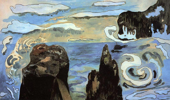  Paul Gauguin At the Black Rocks (also known as Rocks by the Sea) - Canvas Art Print