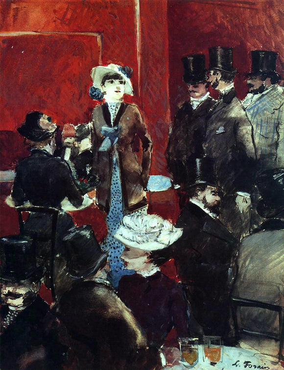  Jean-Louis Forain At the Cafe - Canvas Art Print