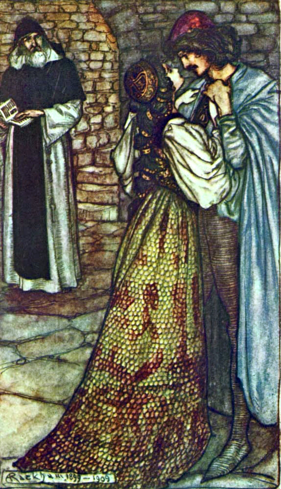  Arthur Rackham At the Cell of Friar Laurence (also known as Romeo and Juliet) - Canvas Art Print