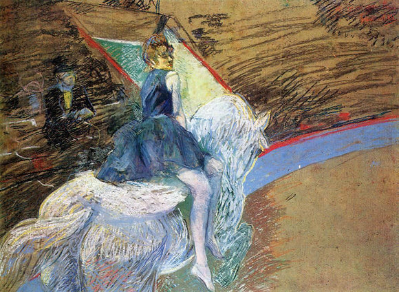 Henri De Toulouse-Lautrec At the Cirque Fernando: Rider on a White Horse - Canvas Art Print