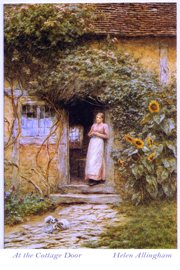  Helen Allingham At the Cottage Door - Canvas Art Print