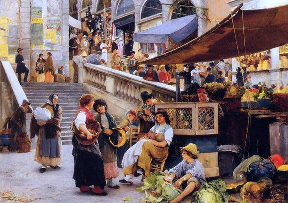  Henry Woods At the Foot of the Rialto, Venice - Canvas Art Print