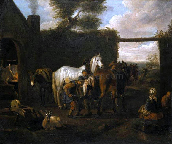  Pieter Van Bloemen At the Forge - Canvas Art Print