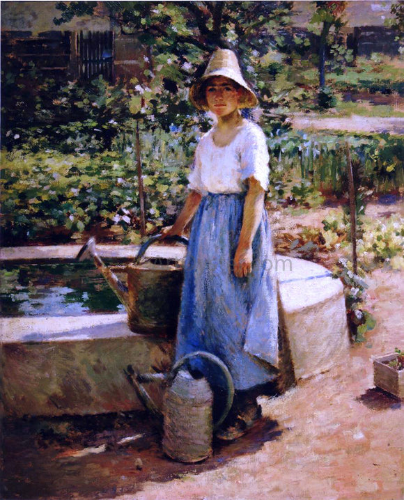  Theodore Robinson At the Fountain - Canvas Art Print
