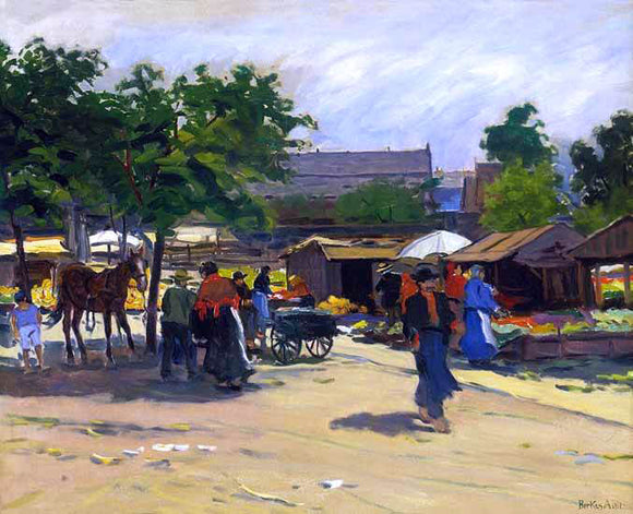  Antal Berkes At the Market - Canvas Art Print