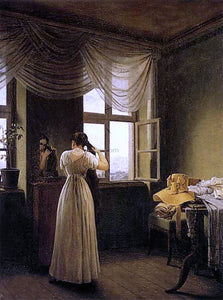  Georg Friedrich Kersting At the Mirror - Canvas Art Print