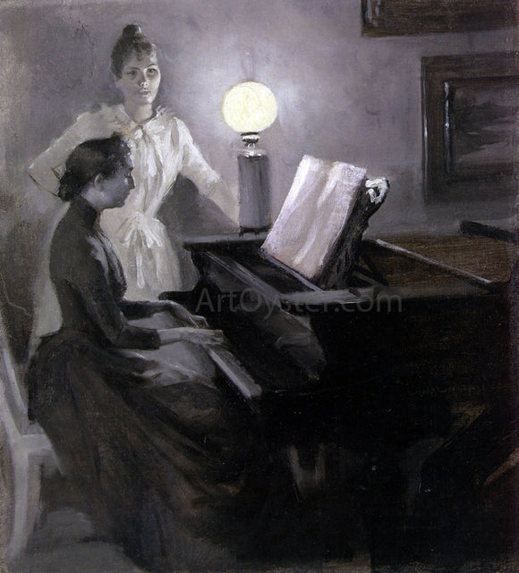  Albert Edelfelt At the Piano - Canvas Art Print