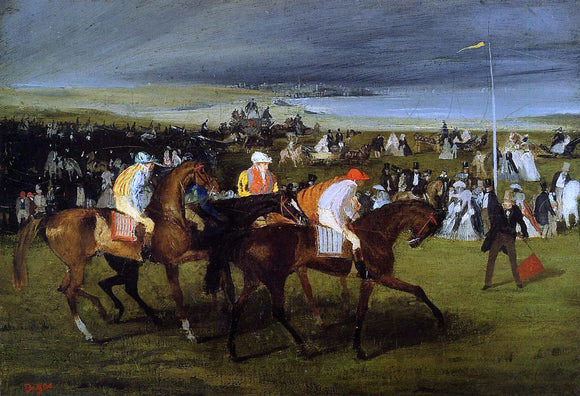  Edgar Degas At the Races: the Start - Canvas Art Print