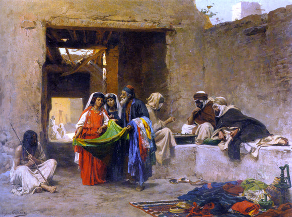  Eugene Alexis Girardet At The Souk - Canvas Art Print