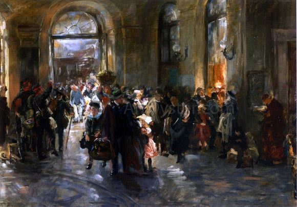  Ferdinand Brutt At the Station - Canvas Art Print