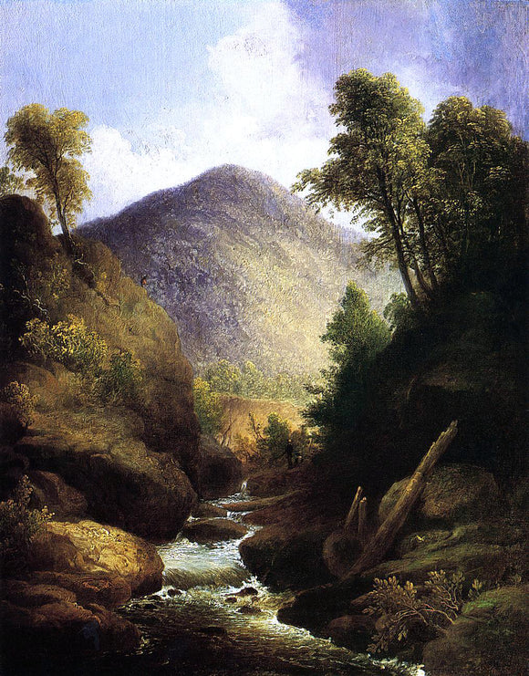  Thomas Doughty At the Waterfall - Canvas Art Print