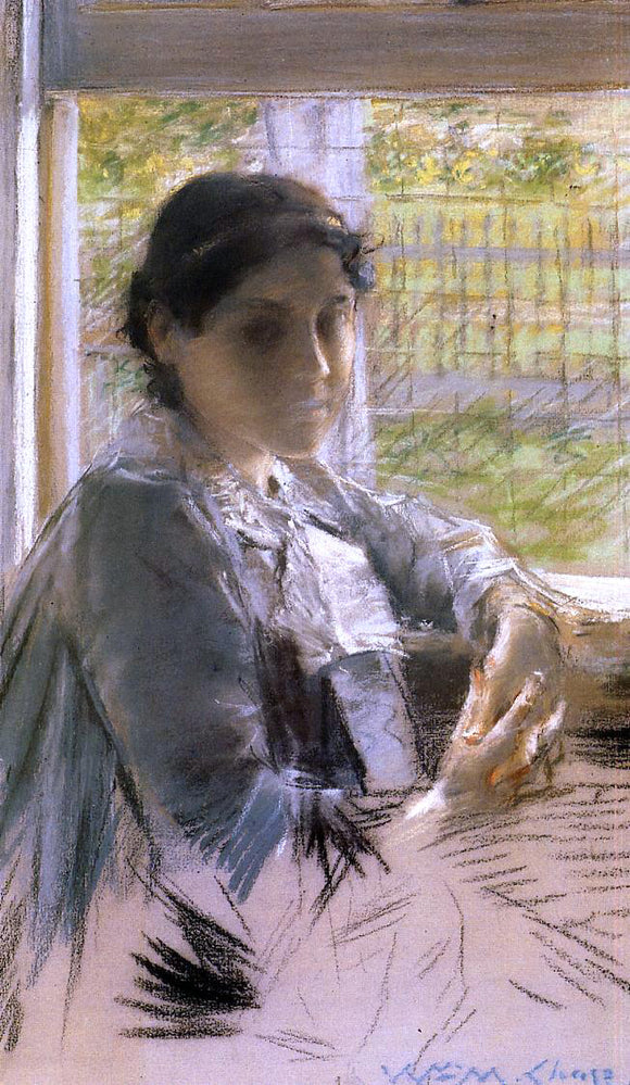  William Merritt Chase At the Window - Canvas Art Print